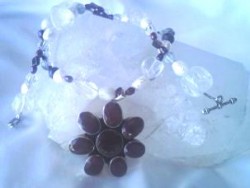 Ruby with Quartz, Garnets and Pearls